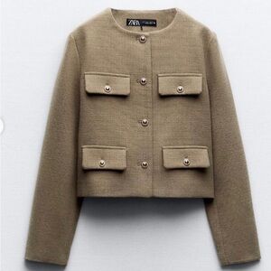 (NWOT) ZARA CROPPED FLAP jacket